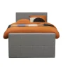 Leen Bakker Boxspring met voetbord Liv geblokt - lichtgrijs - 120x200 cm - slanke poot Online