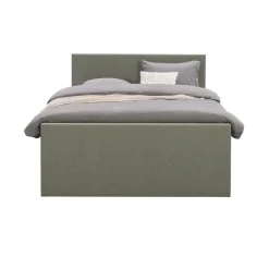 Leen Bakker Boxspring met voetbord Liv egaal - groen - 140x200 cm - vierkante poot Clearance