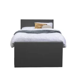 Leen Bakker Boxspring met voetbord Liv egaal - antraciet - 120x200 cm - ronde poot