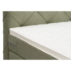 Leen Bakker Boxspring met voetbord Liv geruit - groen - 140x200 cm - vierkante poot New