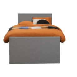 Leen Bakker Boxspring met voetbord Liv egaal - lichtgrijs - 120x200 cm - ronde poot Hot