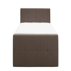 Leen Bakker Boxspring met voetbord Liv geblokt - donkerbruin - 90x200 cm - ronde poot New