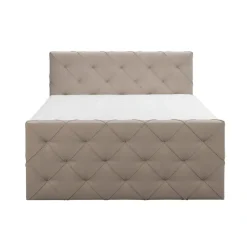 Leen Bakker Boxspring met voetbord Liv geruit - beige - 180x200 cm - vierkante poot Sale