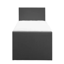 Leen Bakker Boxspring met voetbord Liv egaal - antraciet - 90x200 cm - vierkante poot New