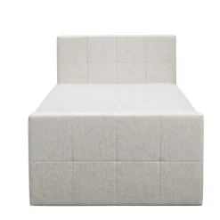 Leen Bakker Boxspring met voetbord Liv geblokt - ecru - 120x200 cm - slanke poot Sale