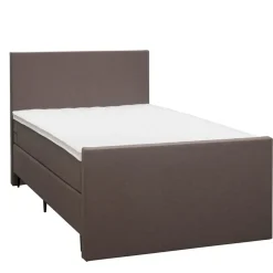 Leen Bakker Boxspring met voetbord Liv egaal - donkerbruin - 120x200 cm - slanke poot Hot