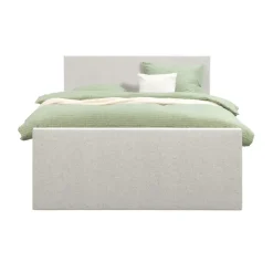 Leen Bakker Boxspring met voetbord Liv egaal - ecru - 160x200 cm - slanke poot New