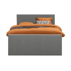 Leen Bakker Boxspring met voetbord Liv egaal - lichtgrijs - 160x200 cm - vierkante poot Online