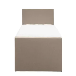 Leen Bakker Boxspring met voetbord Liv egaal - beige - 90x200 cm - ronde poot
