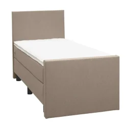 Leen Bakker Boxspring met voetbord Liv egaal - beige - 90x200 cm - ronde poot