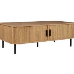 Beliani BRADLEY - Salontafel - Lichthout/Zwart - MDF Outlet