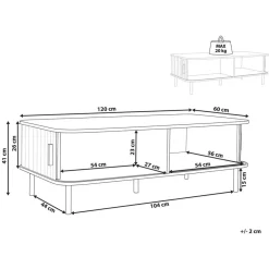 Beliani BRADLEY - Salontafel - Lichthout/Zwart - MDF Outlet