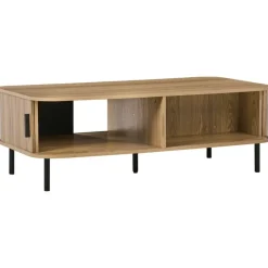 Beliani BRADLEY - Salontafel - Lichthout/Zwart - MDF Outlet