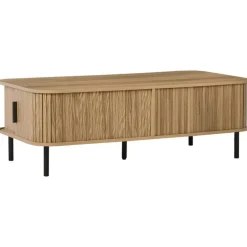 Beliani BRADLEY - Salontafel - Lichthout/Zwart - MDF Outlet