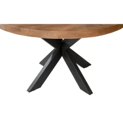 Brix - Eetkamertafel Rond - 130 cm - Mangohout - Bruin Best