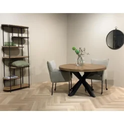 Brix - Eetkamertafel Rond - 130 cm - Mangohout - Bruin Best