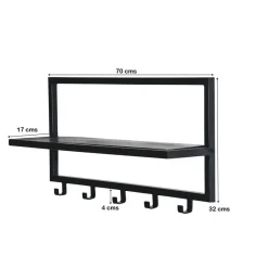 Brix Kapstok Bono zwart 70x15x30 Online