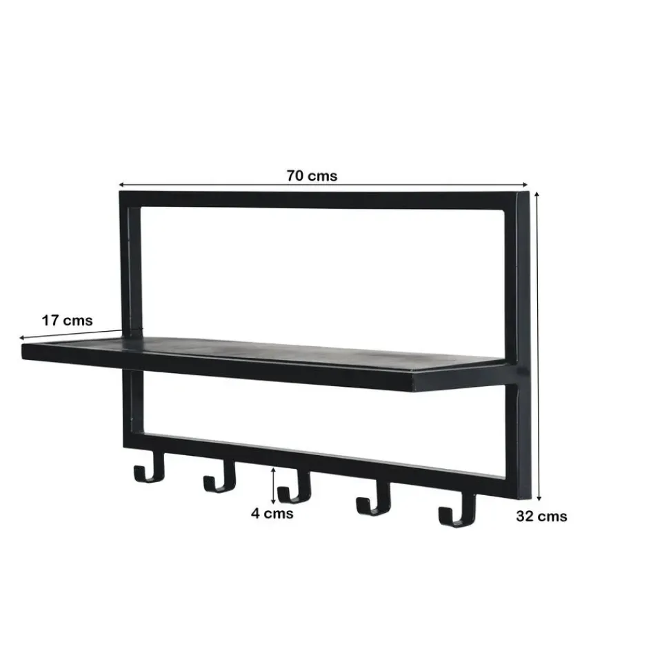 Brix Kapstok Bono zwart 70x15x30 Online