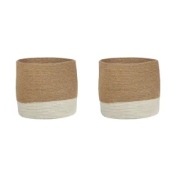 Beliani BULANIK - Mand set van 2 - Beige/Wit - Jute Clearance