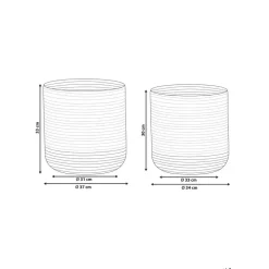 Beliani BULANIK - Mand set van 2 - Beige/Wit - Jute Clearance