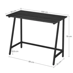 Merkloos Bureau - industrieel - 100x50x75 cm - zwart