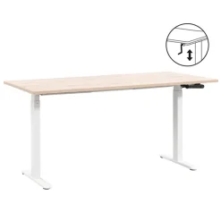 Homeworx Bureau zit/sta handmatig verstelbaar – eikenkleur/wit - 75/118x160x80 cm Online