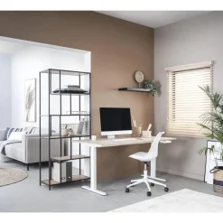 Homeworx Bureau zit/sta handmatig verstelbaar – eikenkleur/wit - 75/118x160x80 cm Online