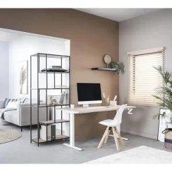 Homeworx Bureau zit/sta handmatig verstelbaar – eikenkleur/wit - 75/118x160x80 cm Online