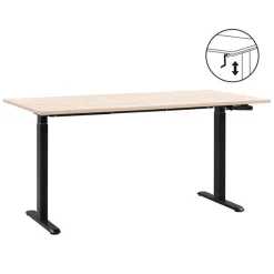 Homeworx Bureau zit/sta handmatig verstelbaar – eikenkleur/zwart - 75/118x160x80 cm Discount