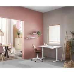 Homeworx Bureau zit/sta handmatig verstelbaar - wit/wit - 75/118x120x70 cm