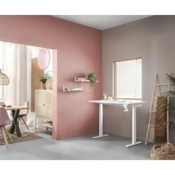 Homeworx Bureau zit/sta handmatig verstelbaar - wit/wit - 75/118x120x70 cm