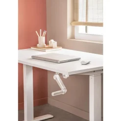 Homeworx Bureau zit/sta handmatig verstelbaar - wit/wit - 75/118x120x70 cm