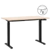 Homeworx Bureau zit/sta handmatig verstelbaar – eikenkleur/zwart - 75/118x120x70 cm New