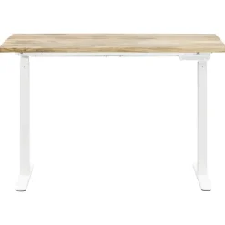 Homeworx Bureau zit/sta handmatig verstelbaar - mangohout/wit - 75/118x120x70 cm Hot