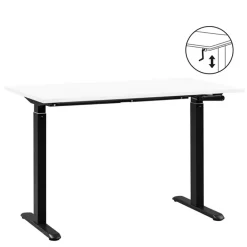 Homeworx Bureau zit/sta handmatig verstelbaar - wit/zwart - 75/118x120x70 cm Clearance