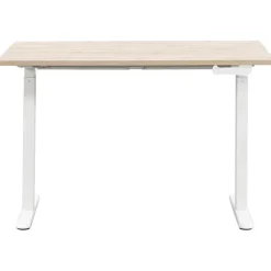 Homeworx Bureau zit/sta handmatig verstelbaar – eikenkleur/wit - 75/118x120x70 cm Clearance