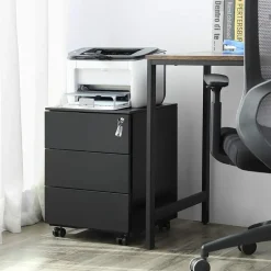 Bobbel Home Bureau Ladeblok verrijdbaar Incl. Slot - 55x45x39cm - Zwart