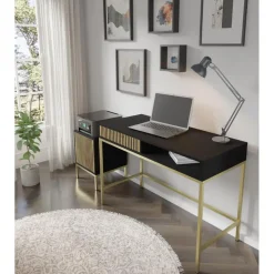 Homlando Bureaucontainer Ravenna -/Zwart mat/Artisan - Metall - 41x40x55 cm Best