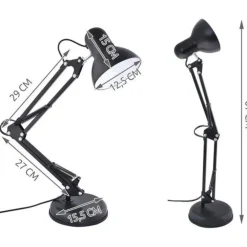 Merkloos Bureaulamp - Verstelbaar - Retro - Klassiek - 1x40 watt - Zwart Online