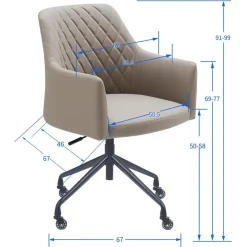 Sedero Bureaustoel Vitoria - Taupe - PU-leer New