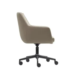 Sedero Bureaustoel/Eetkamerstoel Volos - Taupe - PU-leer Hot