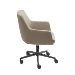 Sedero Bureaustoel/Eetkamerstoel Volos - Taupe - PU-leer Hot