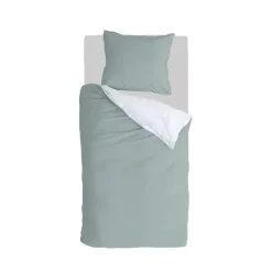 Byrklund - Dekbedovertrek Side Way - 140x220 cm - Jade / Wit Discount