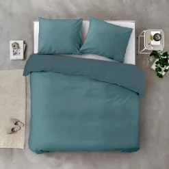 Byrklund - Dekbedovertrek Go Velvet - 240x220 cm - Petrol Sale