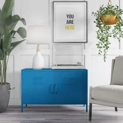 Novogratz Cache - Wandkast met 2 blauwe metalen deuren Sale