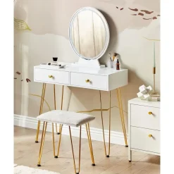 Beliani CAEN - Kaptafel - Wit - MDF Discount