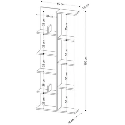Calicosy - Boekenkast LILY - Bruin - 150x60x18 cm Sale