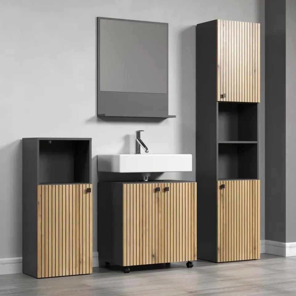 Calicosy - Geribbelde badkamerkolom PUREBLISS - 15x122x44,5 cm New