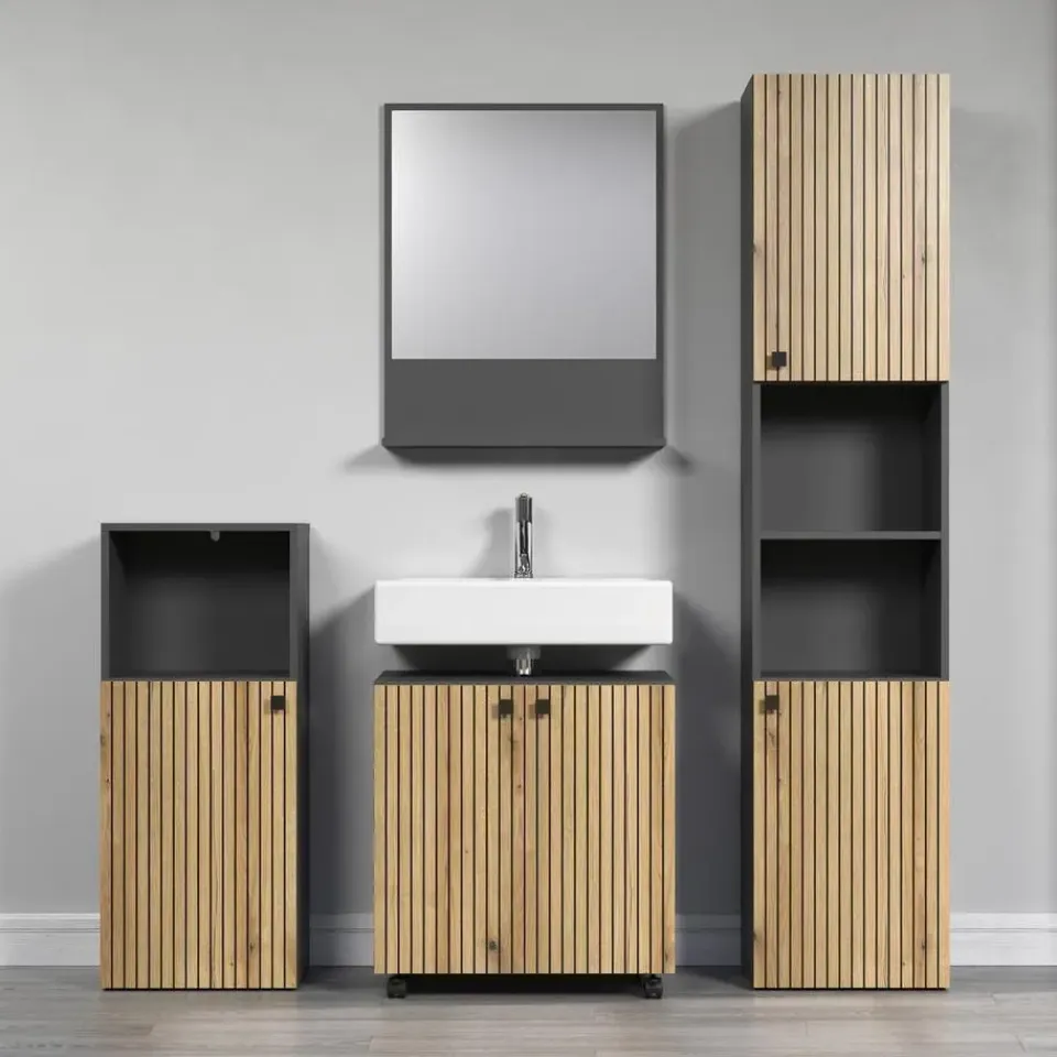 Calicosy - Geribbelde badkamerkolom PUREBLISS - 15x122x44,5 cm New