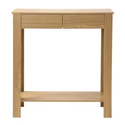 Calicosy - Hoge console met 2 lades in eiken decor - Licht hout - 29x79x86,5 cm Clearance
